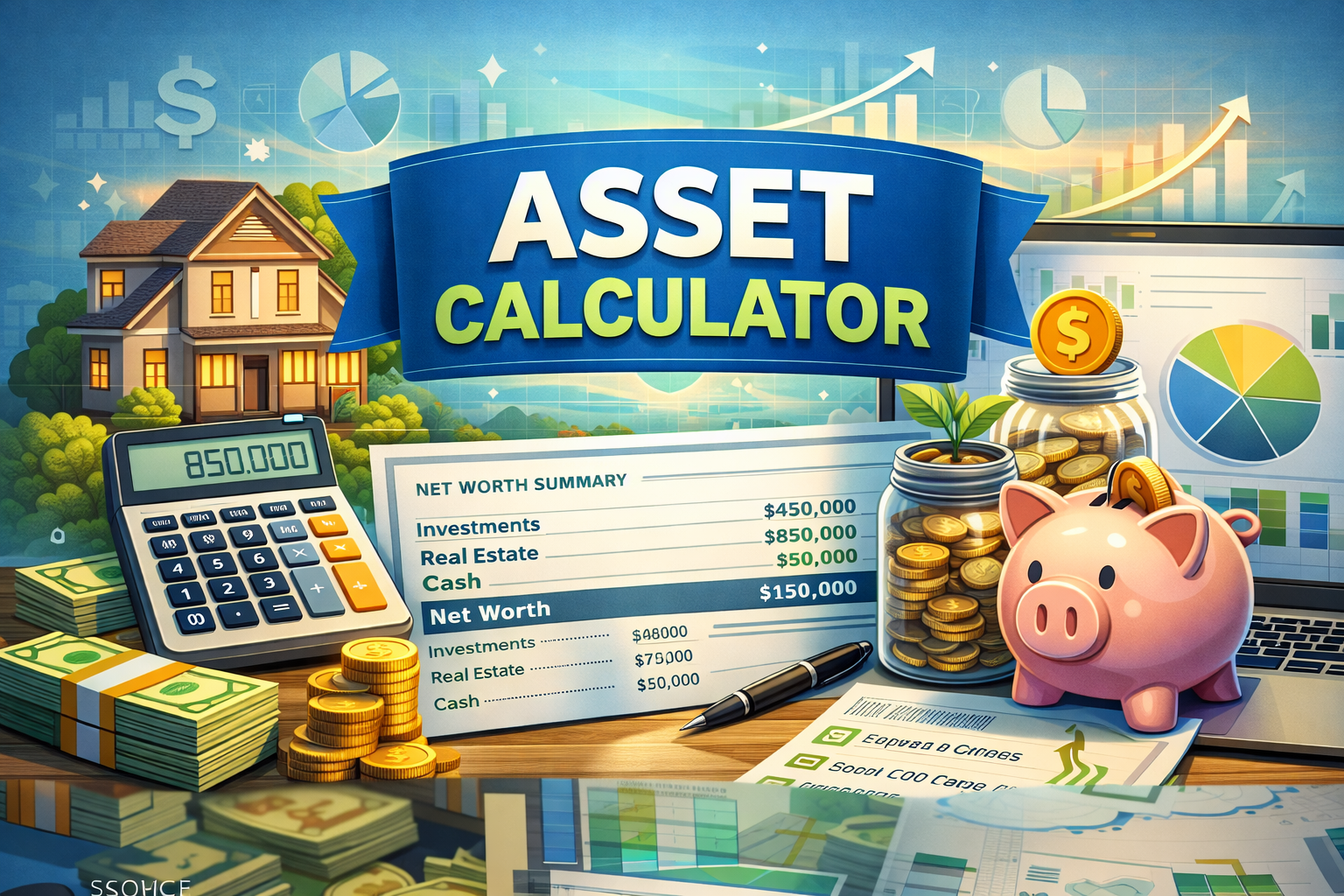 Asset calculator showing compound growth of an investment or asset over time — InvestingLab.com