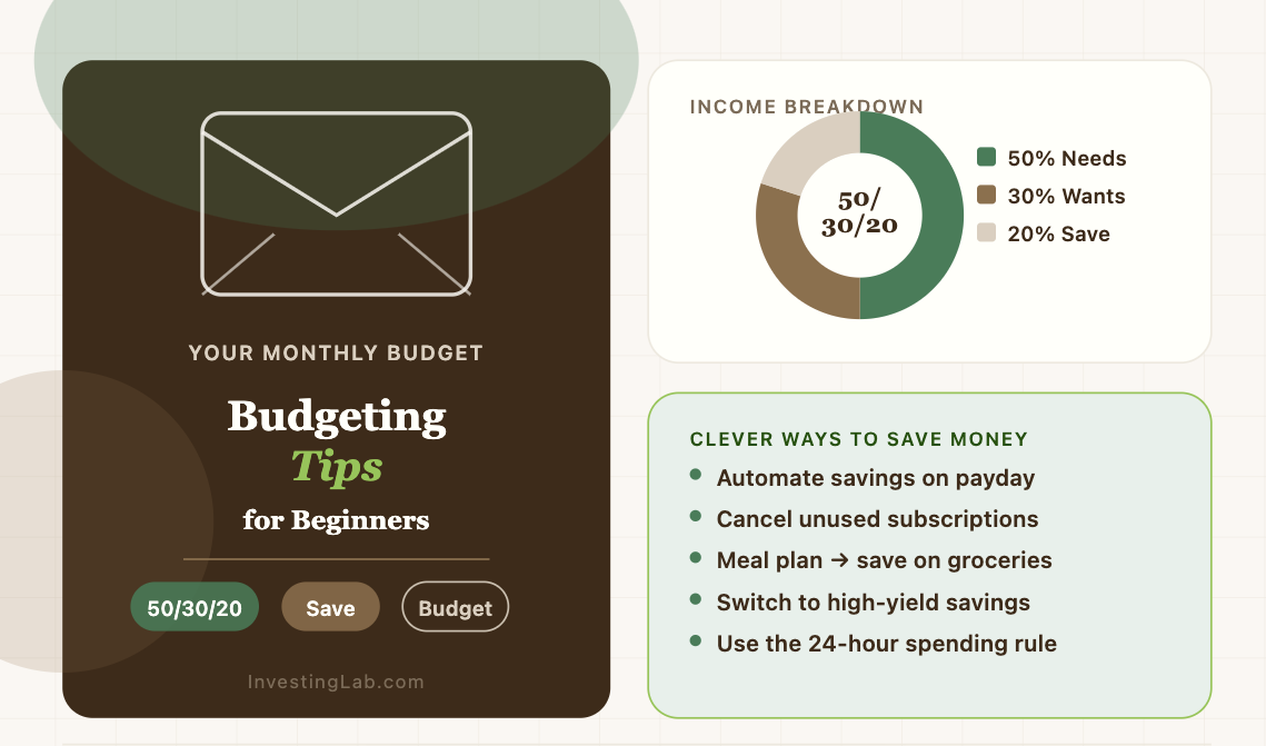 Budgeting tips for beginners — money management tips, ways to save money, save money on groceries — InvestingLab.com
