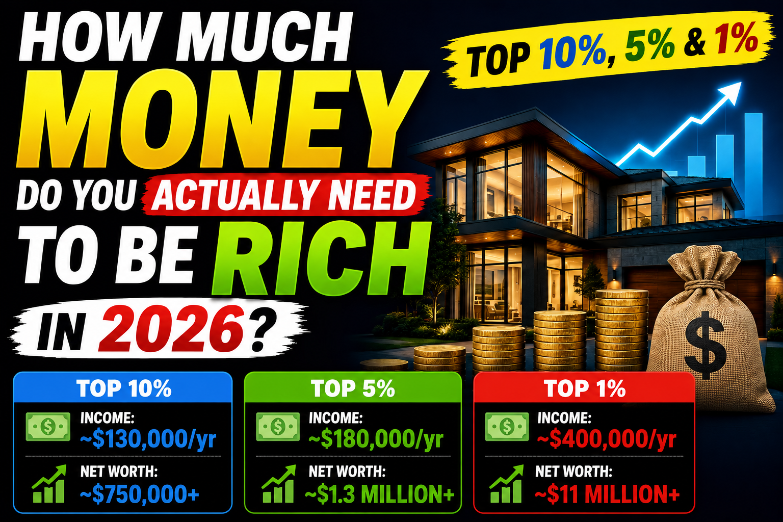 How much money do you need to be rich in 2026 — top 1% 5% 10% income and net worth thresholds — InvestingLab.com